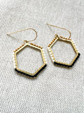 Hand Woven Hexagon Color Block Earrings