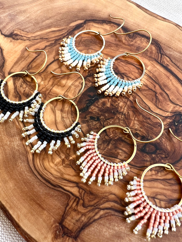 Hand Woven Sunburst Earrings