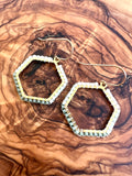 Hand Woven Hexagon Color Block Earrings