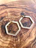 Hand Woven Hexagon Color Block Earrings