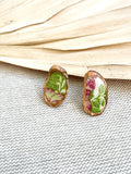 Tropical Floral Oyster Stud Earrings