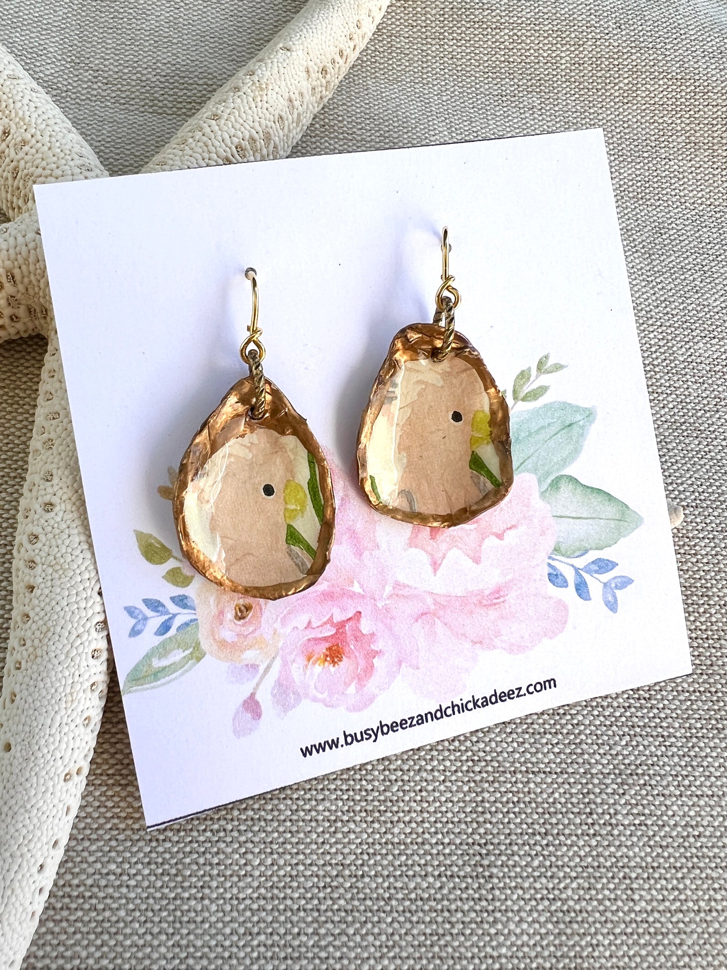 Pink Cockatoo Oyster Earrings