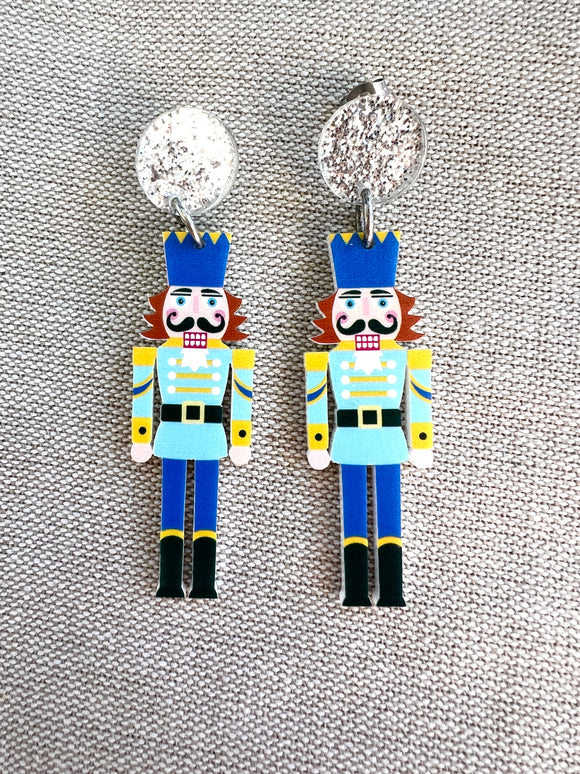 Pastel Nutcracker Earrings - Blue Wave