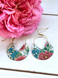 Pastel Floral Basket Earrings