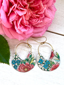 Pastel Floral Basket Earrings