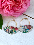 Pastel Floral Fan Earrings