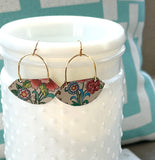 Pastel Floral Fan Earrings