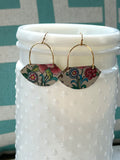 Pastel Floral Fan Earrings