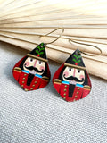 Nutcracker Earrings - Black Hair Red Suit