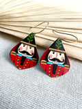 Nutcracker Earrings - Black Hair Red Suit