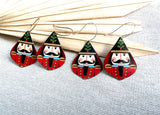 Nutcracker Earrings - Black Hair Red Suit