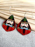 Nutcracker Earrings - Black Hair Red Suit