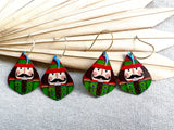 Nutcracker Earrings - Brown Hair Green Suit