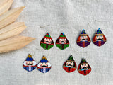 Nutcracker Earrings - Brown Hair Green Suit