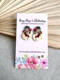 Vintage Image Snowman Earrings