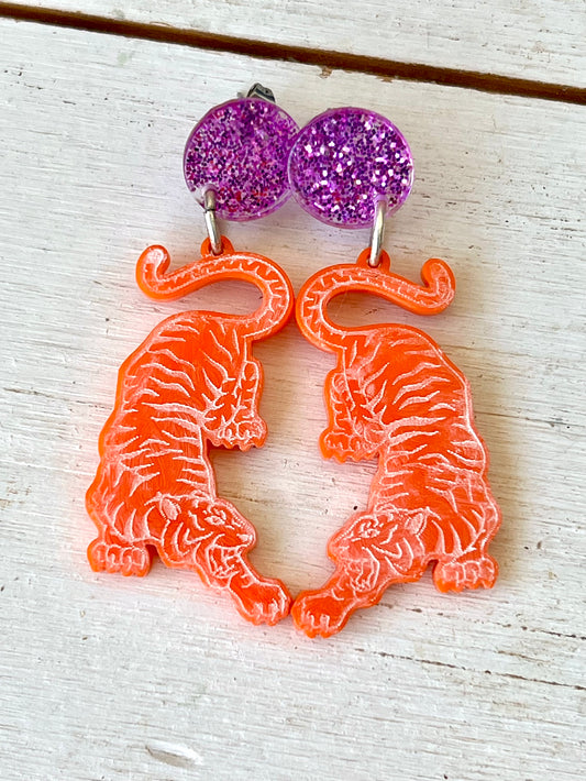 Fearless South Carolina Tiger Acrylic Earrings