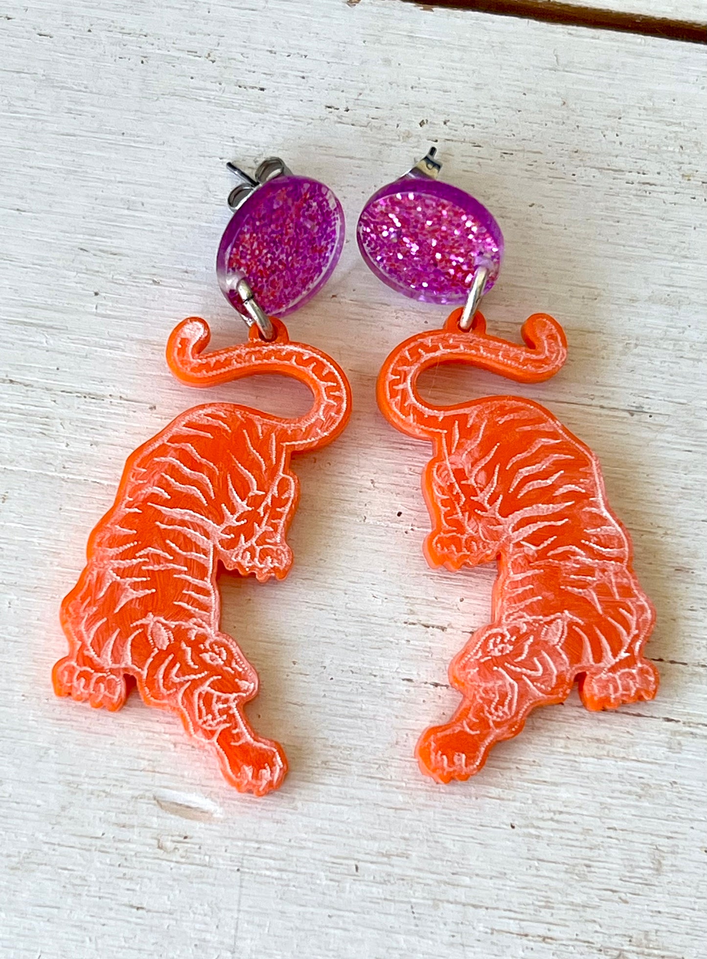 Fearless South Carolina Tiger Acrylic Earrings