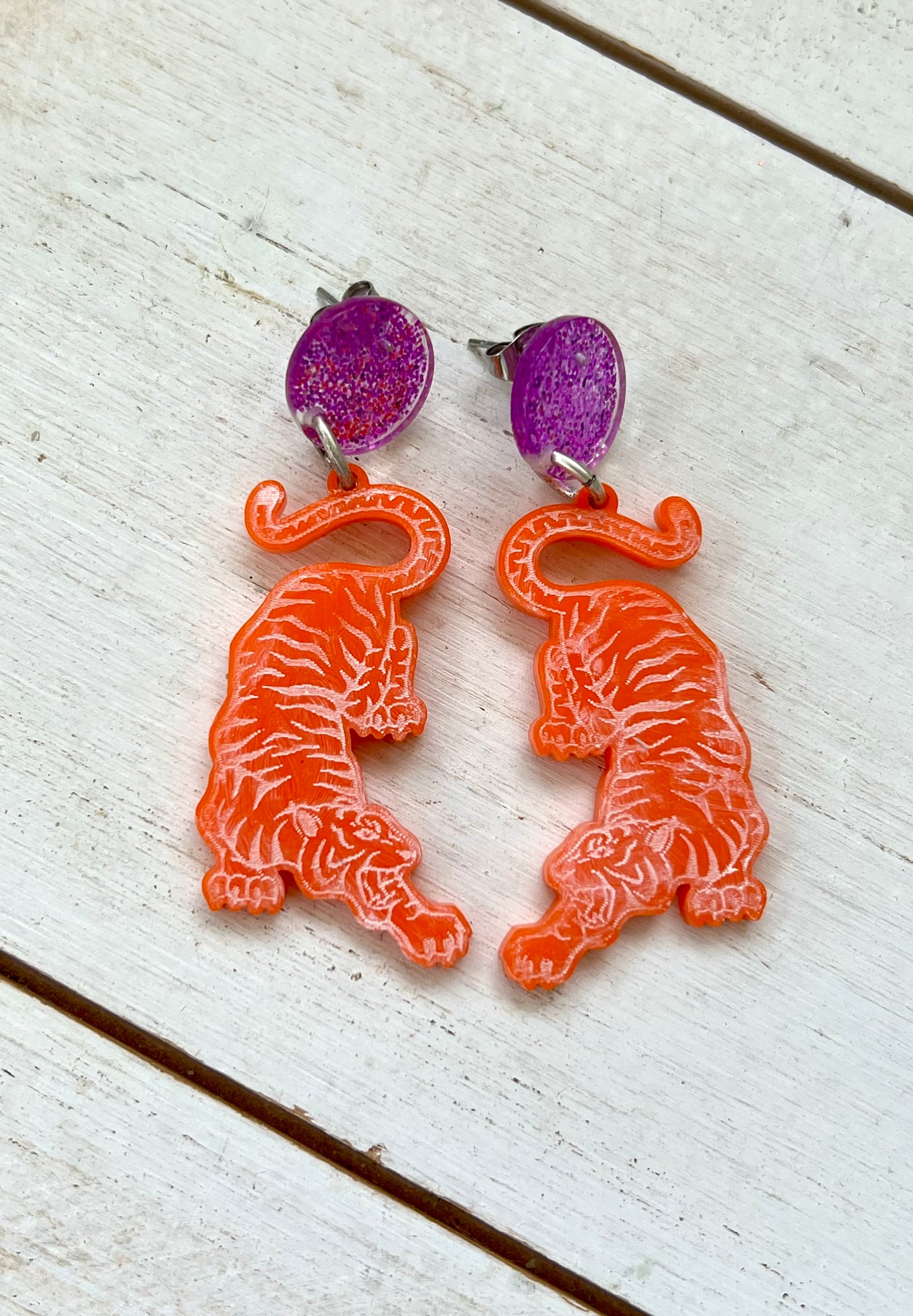 Fearless South Carolina Tiger Acrylic Earrings