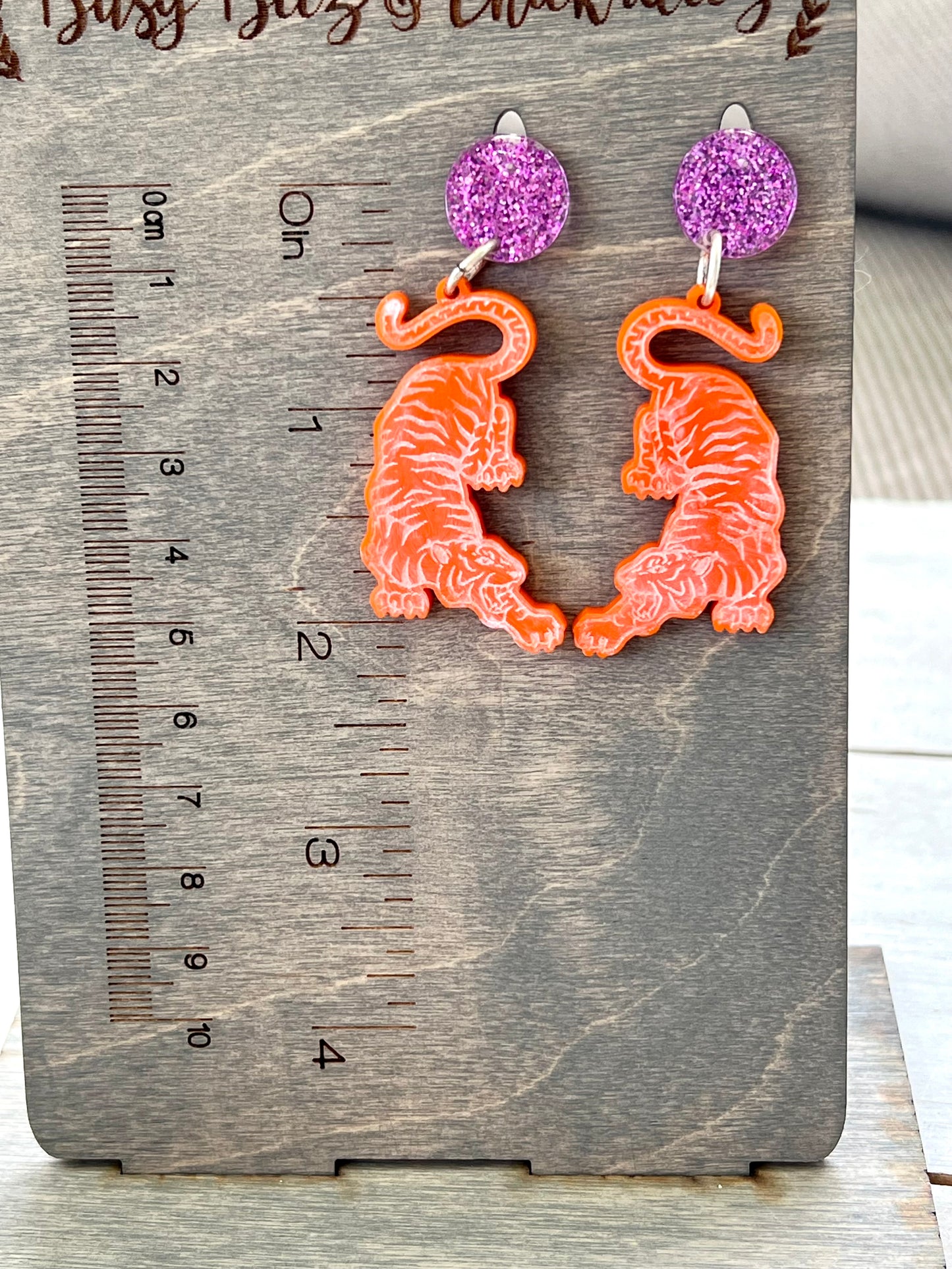 Fearless South Carolina Tiger Acrylic Earrings