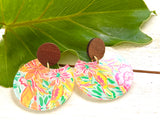 Tropical Splash Wood and Acrylic Earrings