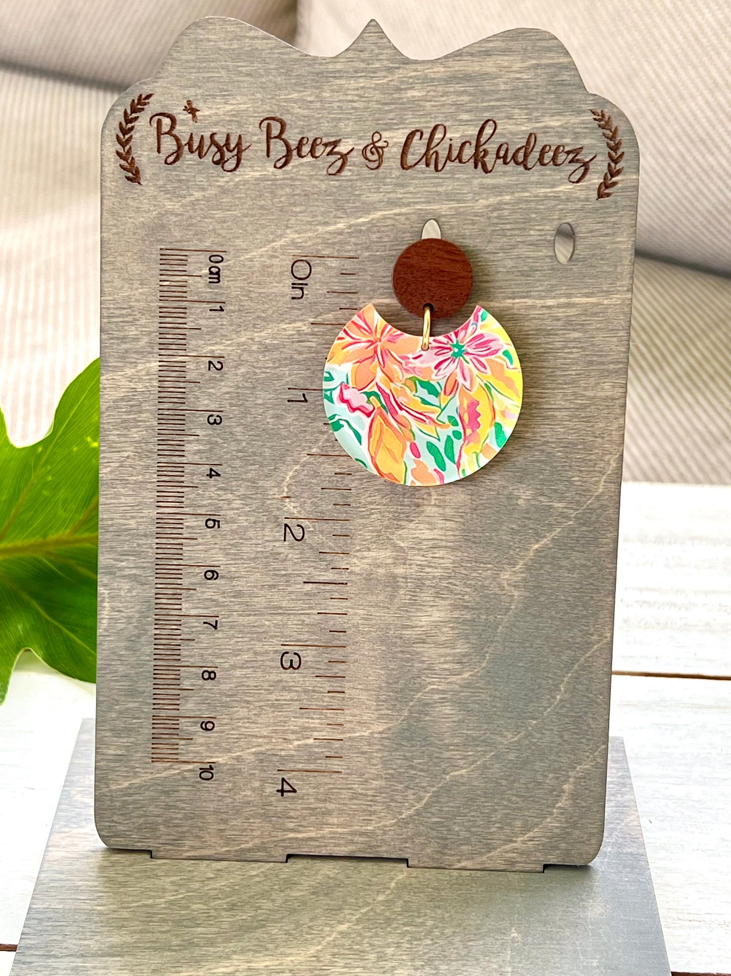 Tropical Splash Wood and Acrylic Earrings