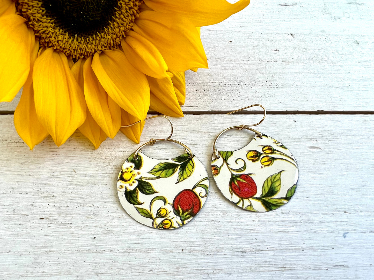 Strawberry Fields Collection - Round Cutout Earrings