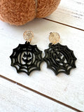 Jack O' Lantern Web Acrylic Earrings