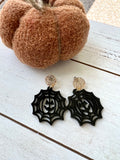 Jack O' Lantern Web Acrylic Earrings