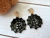 Jack O' Lantern Web Acrylic Earrings