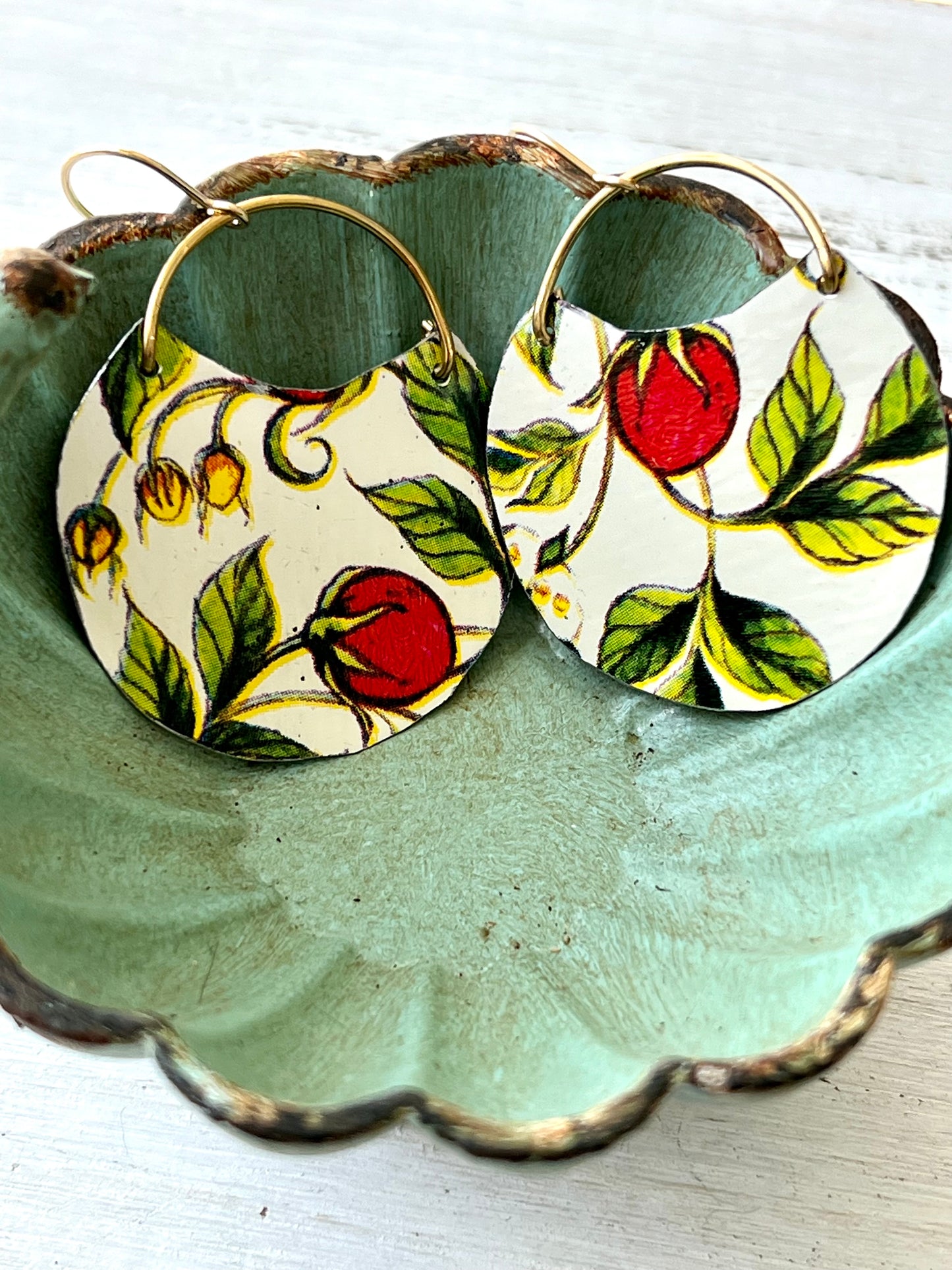 Strawberry Fields Collection - Round Cutout Earrings