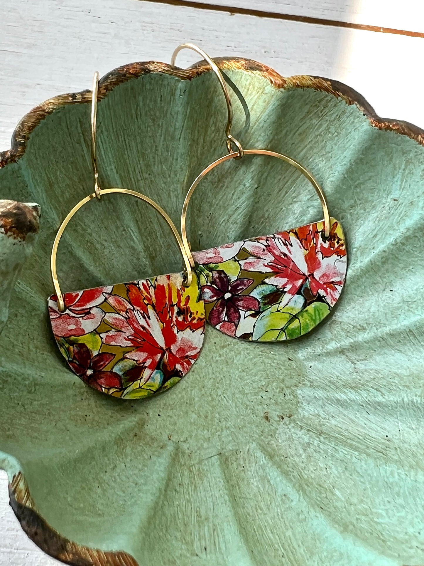 August Blooms Collection - Half Circle Earrings