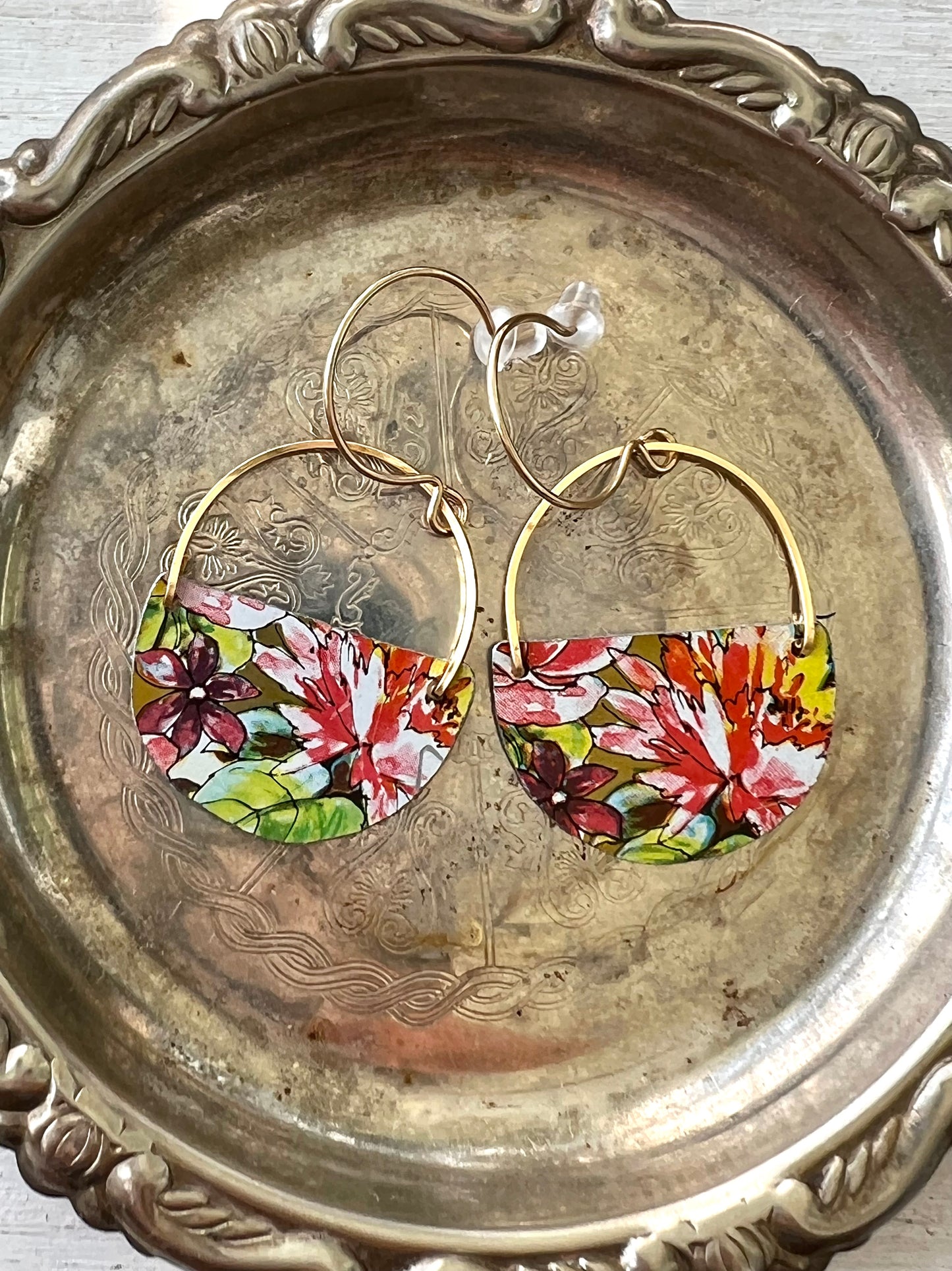 August Blooms Collection - Half Circle Earrings