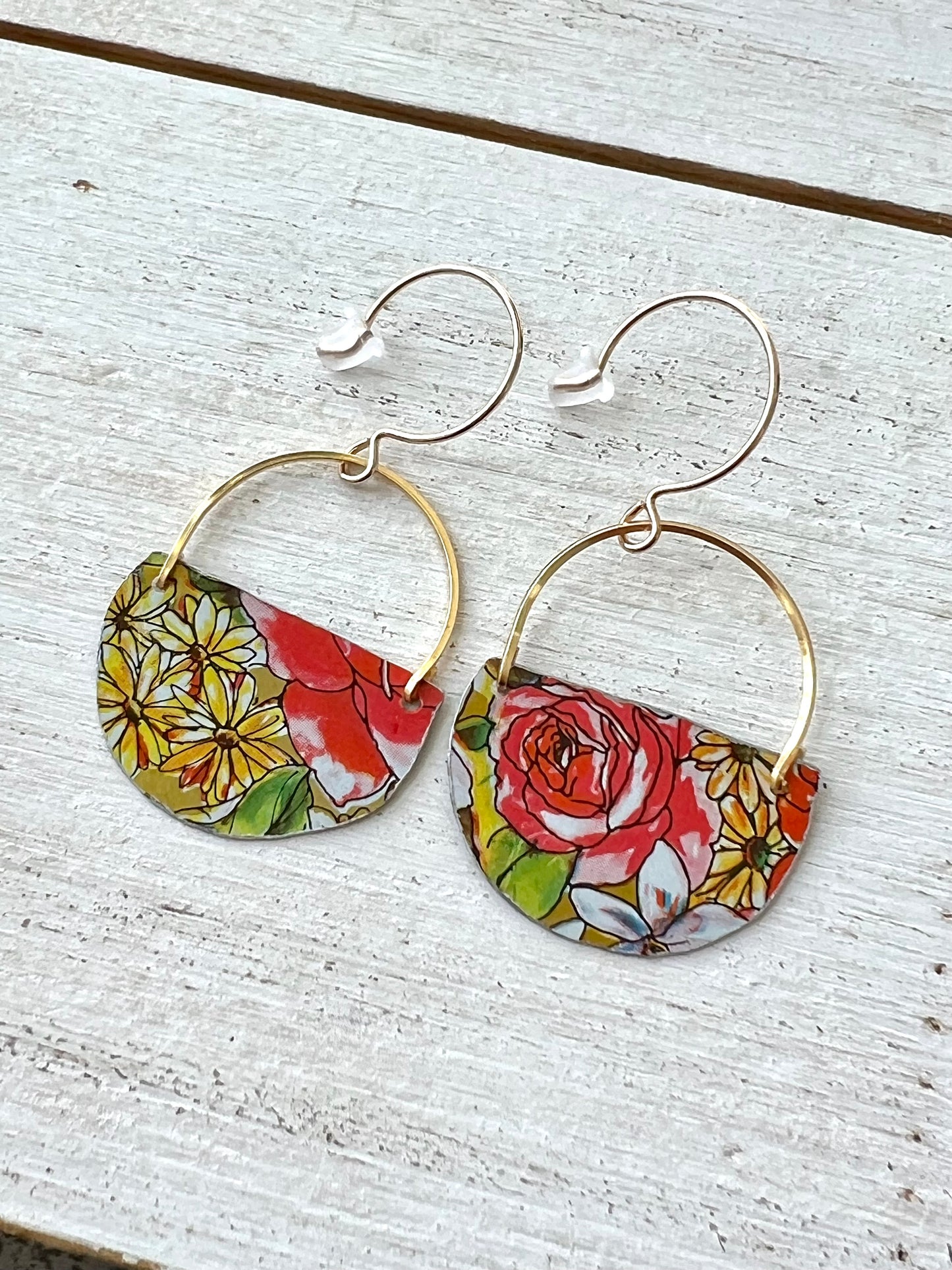 August Blooms Collection - Half Circle Earrings