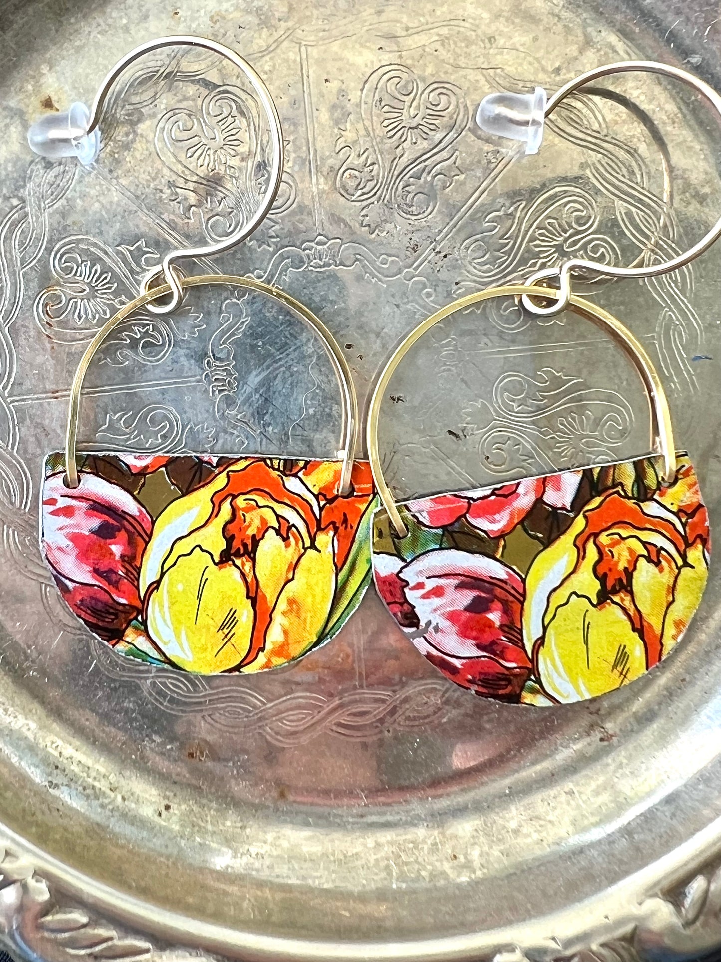 August Blooms Collection - Half Circle Earrings