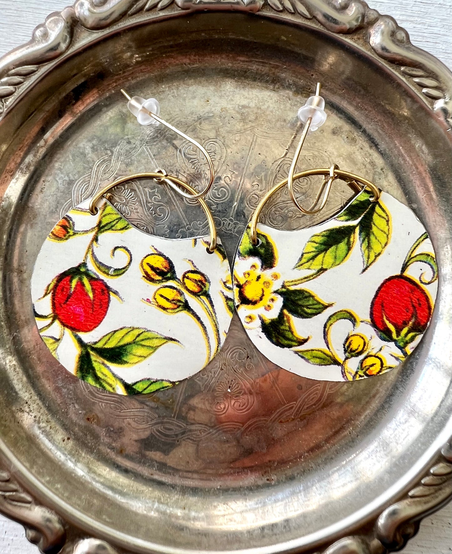 Strawberry Fields Collection - Round Cutout Earrings