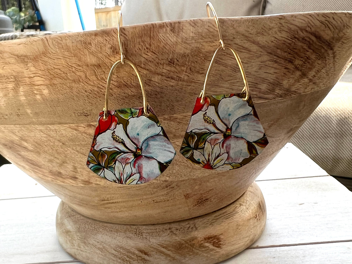 August Blooms Collection - Round Trapezoid Earrings