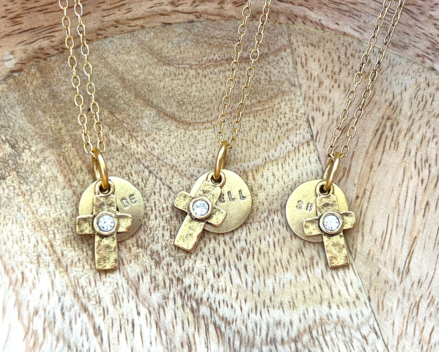 Abide Rhinestone Cross Necklace