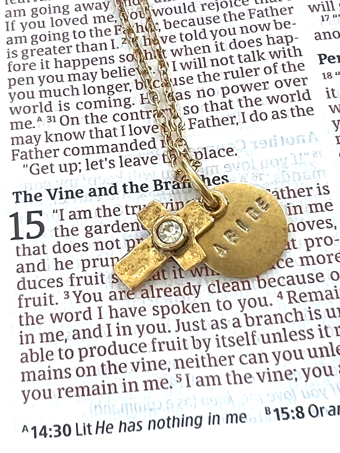 Abide Rhinestone Cross Necklace