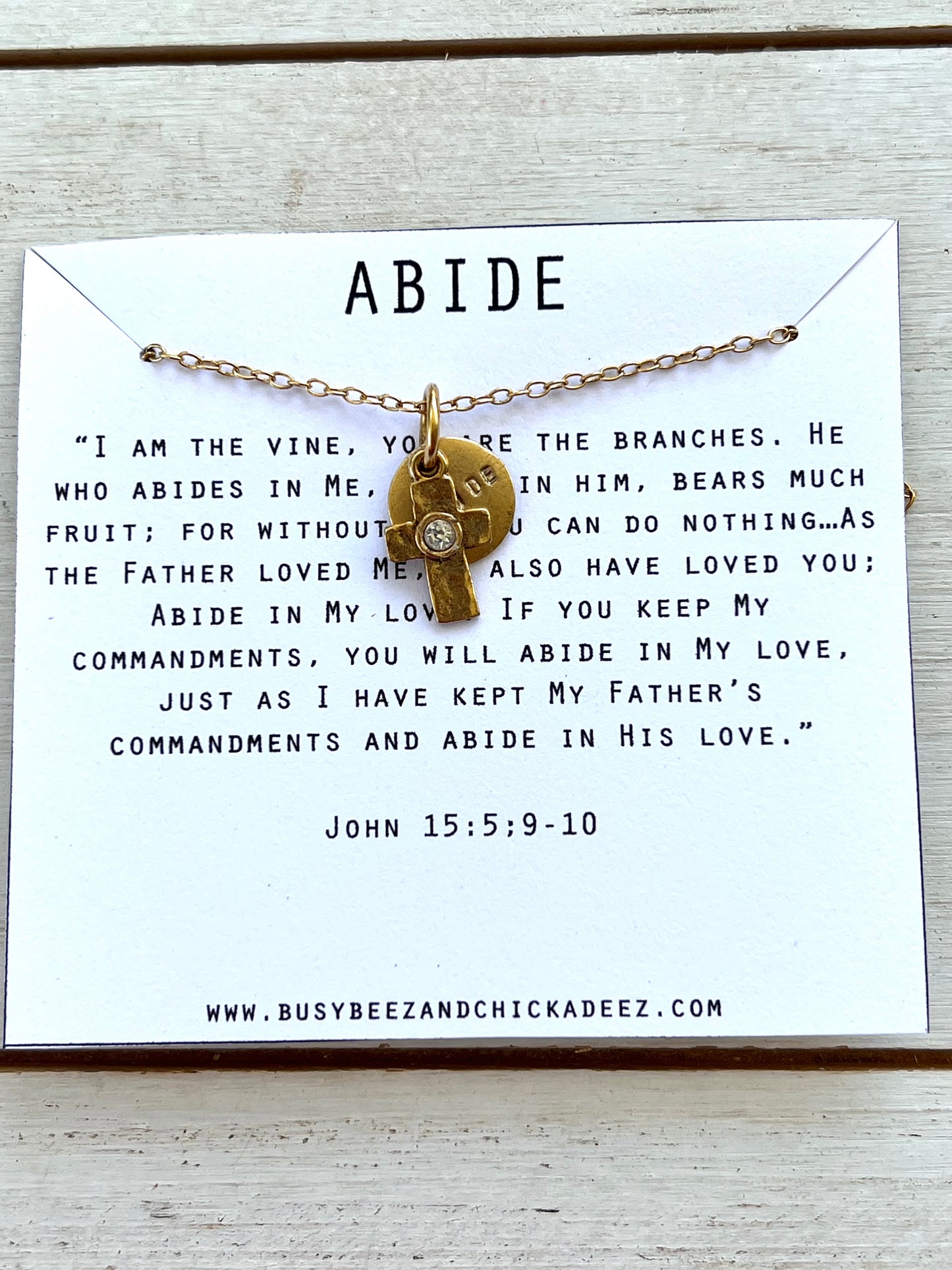 Abide Rhinestone Cross Necklace