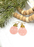 Pink Sweater Print Christmas Ornament Earrings