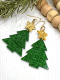 Sparkling Green Christmas Tree Earrings