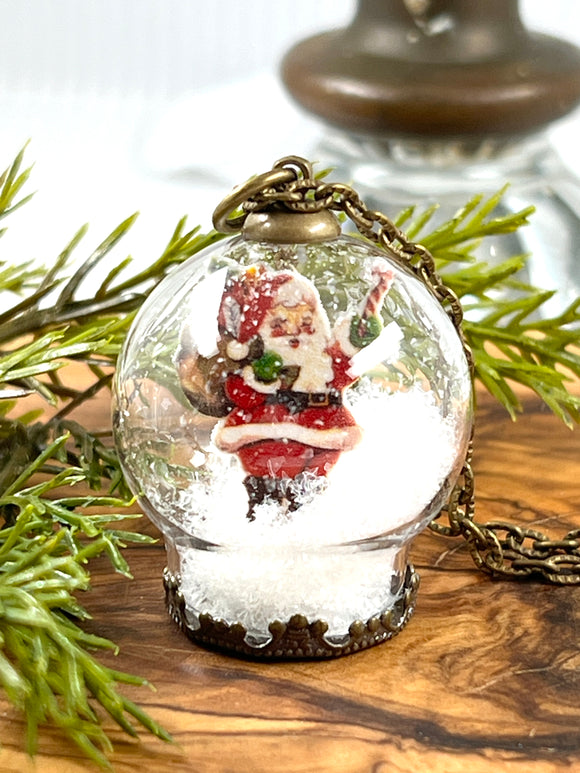 Vintage Santa Snow Globe Large