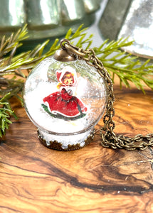 Christmas Carol Snow Globe Necklace