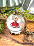 Christmas Carol Snow Globe Necklace