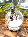 Snowman with Jacket Snow Globe Necklace