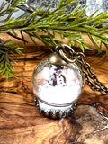 Snowman with Jacket Mini Snow Globe Necklace