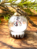 Snowman with Jacket Mini Snow Globe Necklace