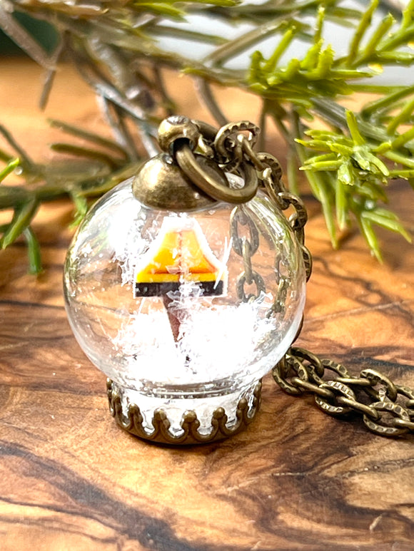 Mini Leg Lamp Snow Globe Necklace