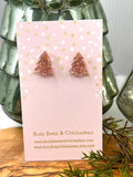 Glitter Tree Stud Earrings