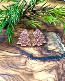 Glitter Tree Stud Earrings